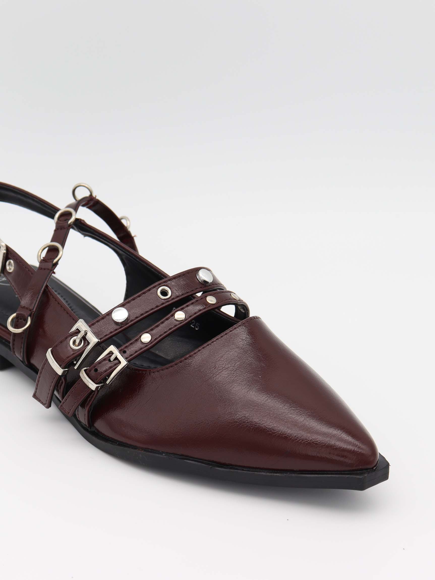 Saga slingback sandals with buckle details – Dark Red 5 Saga slingback sandals with buckle details – Dark Red