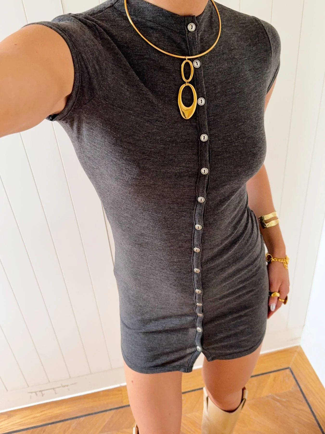 Scandivv dress with buttons - Grey 9 Scandivv dress with buttons - Grey