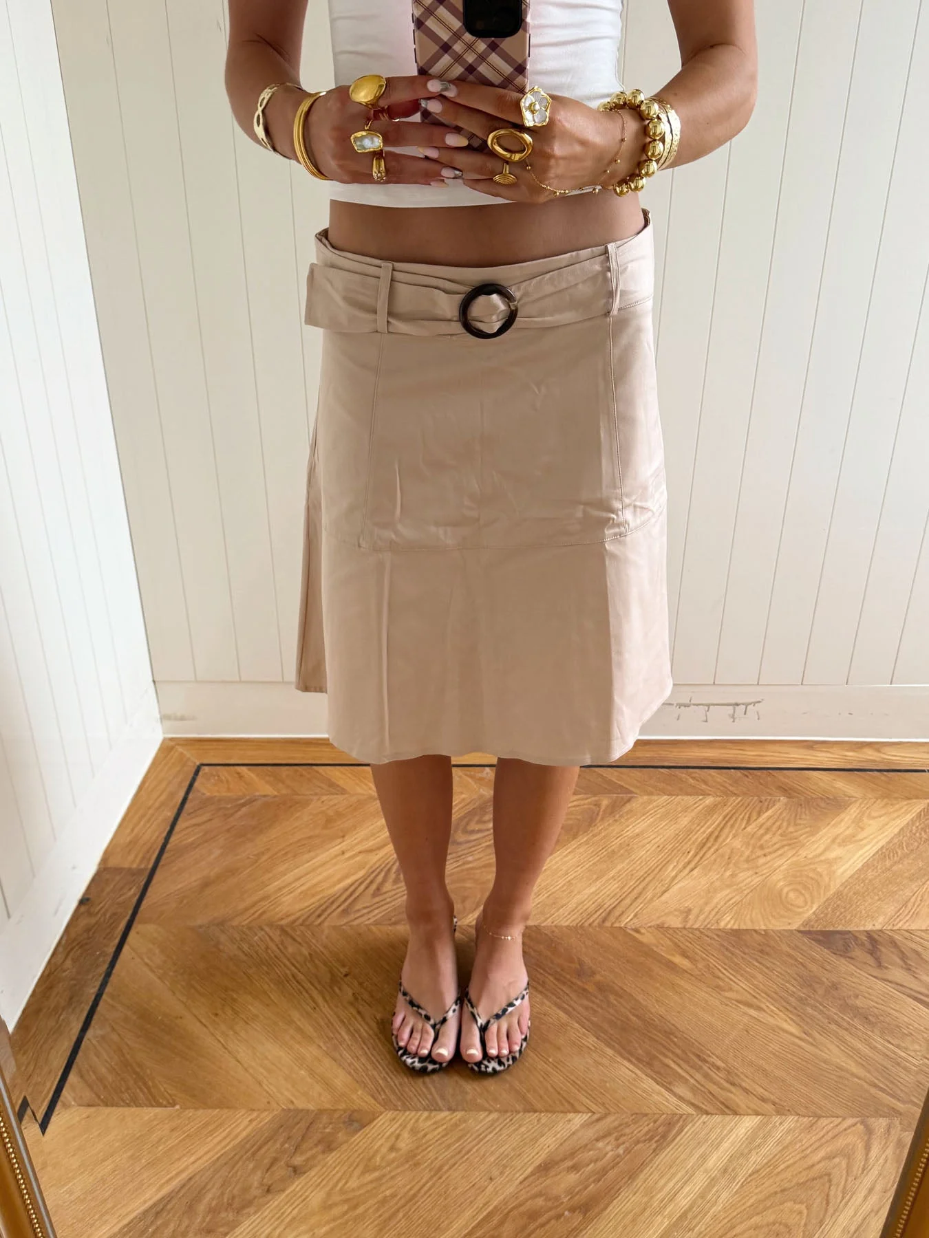 Scandivv skirt with belt - Beige 1 Scandivv skirt with belt - Beige