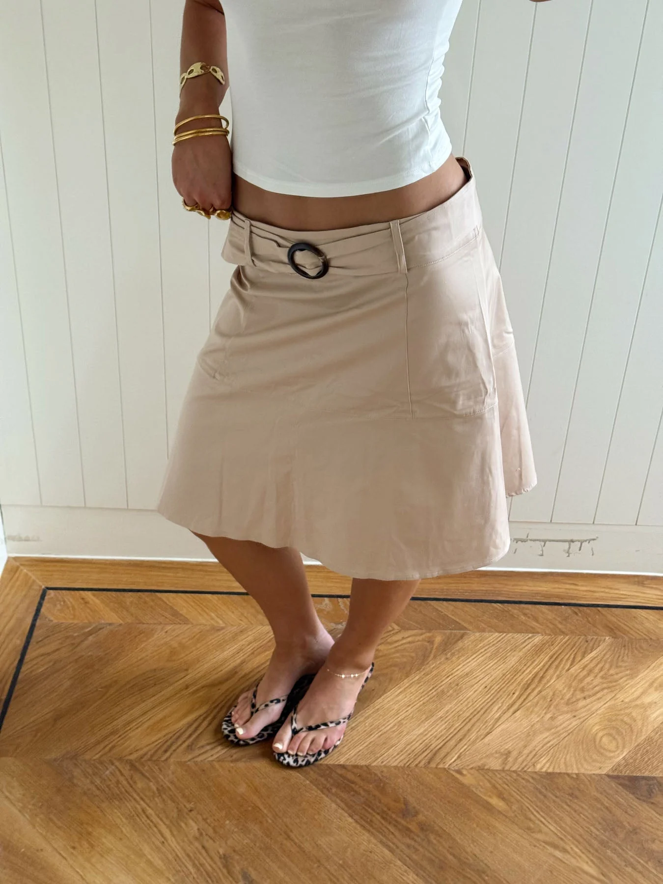 Scandivv skirt with belt - Beige 2 Scandivv skirt with belt - Beige