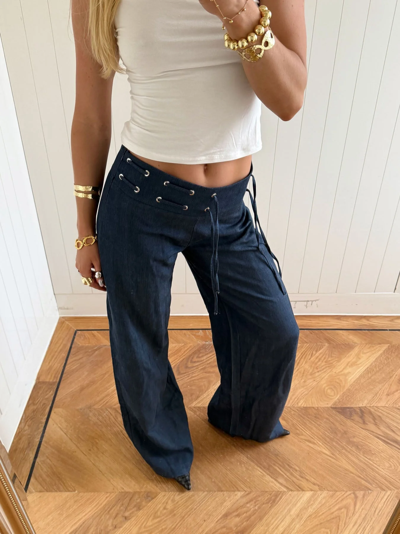 Scandivv trousers with drawstring – Navy 1 Scandivv trousers with drawstring – Navy