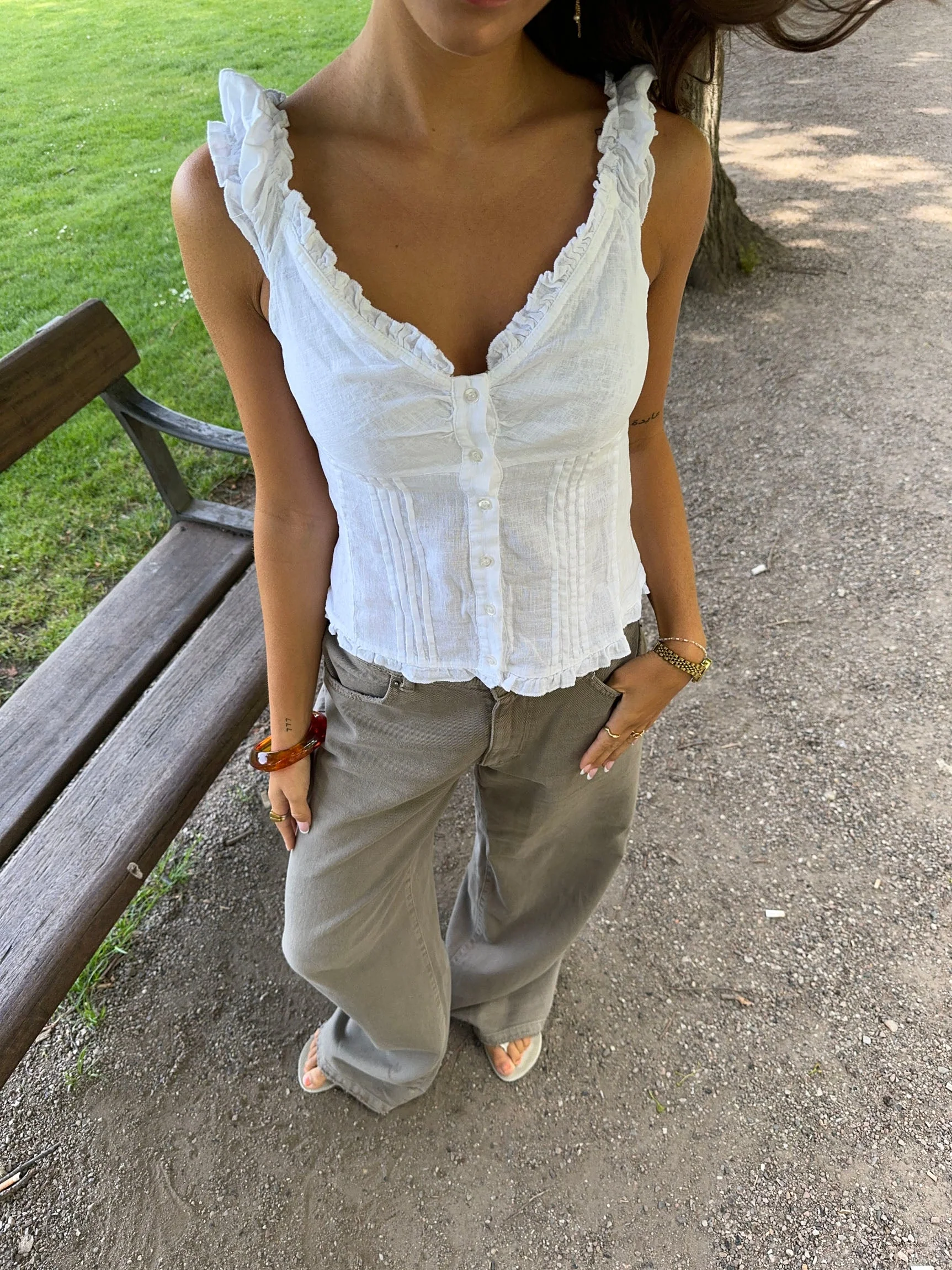 Serafina top with details – White 3 Serafina top with details – White