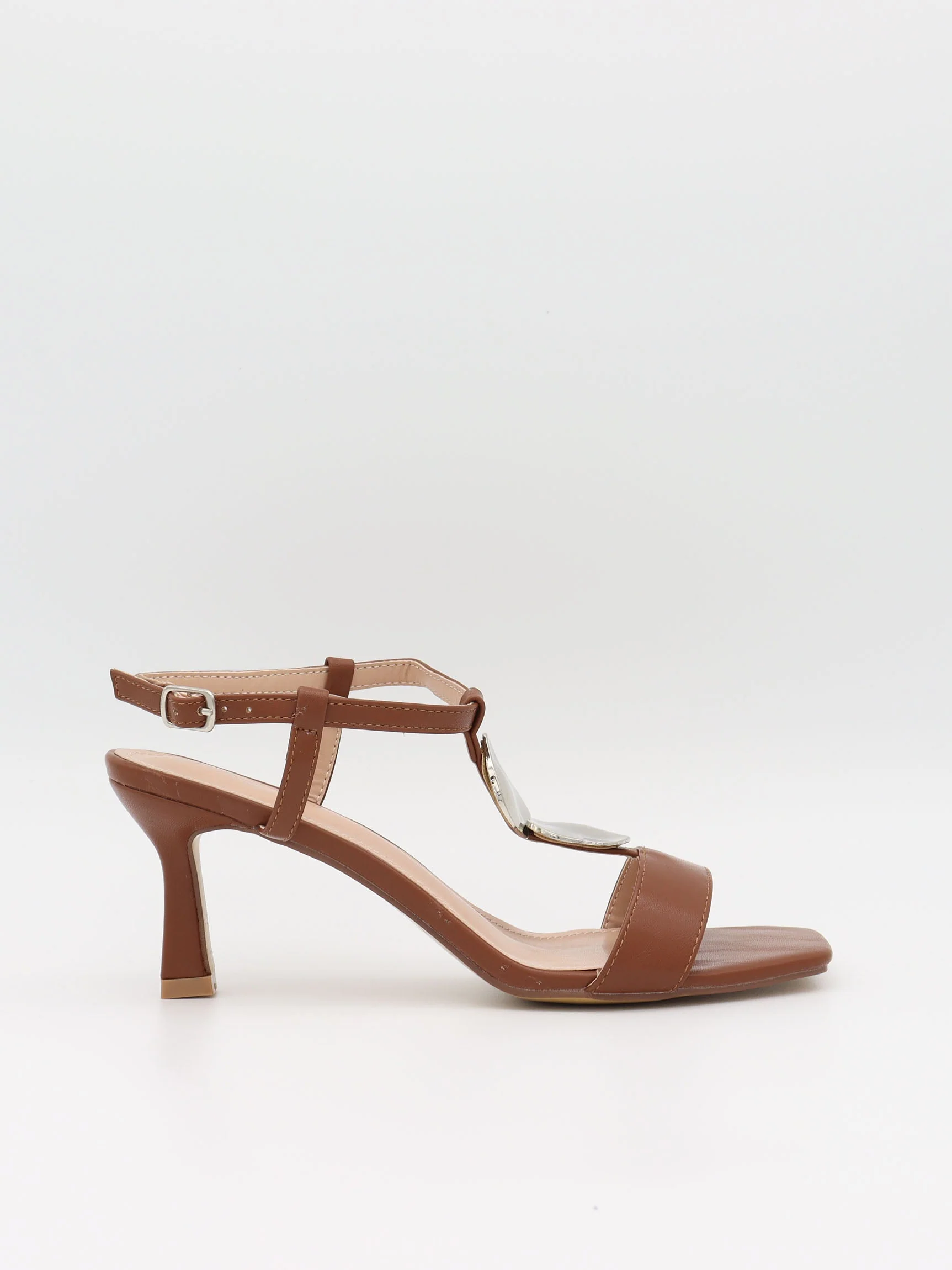 Spania heels with silver details – Brown 2 Spania heels with silver details – Brown